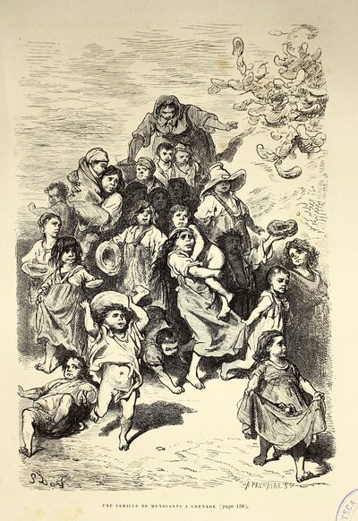 Una famiglia di mendicanti a Granada da Gustave Dore